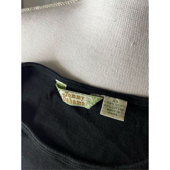 Tommy Bahama Black Silk Blend Sleeveless Crew-Neck Cropped Top Size XS - Picture 3 of 3